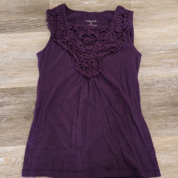 Merona Tops - Purple top with lace detail